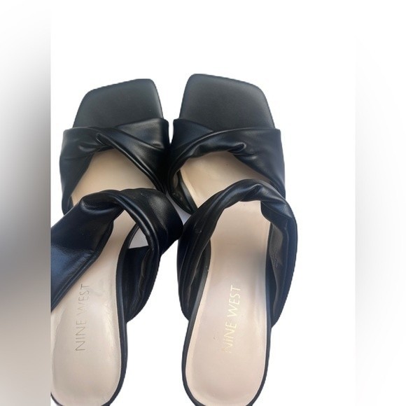 Nine West Sandals Seeya Slide High Heeled Sandals Women's Size 7.5 Black - Picture 3 of 8